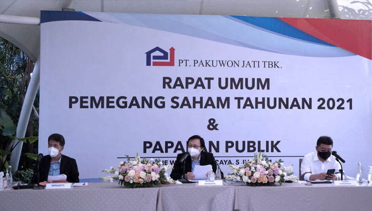 PT Pakuwon Jati Tbk saat konferensi pers, Senin (5/7/2021). (FOTO: Dok. PT Pakuwon Jati Tbk).