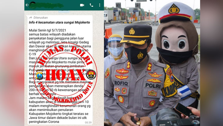 Klarifikasi Kapolres Mojokerto Kota, AKBP Rofiq Ripto Hiwaman soal pesan hoaks di pesan WhatsApp. Selasa (06/7/2021)(Foto: Humas Polres Mojokerto Kota for TIMES Indonesia)
