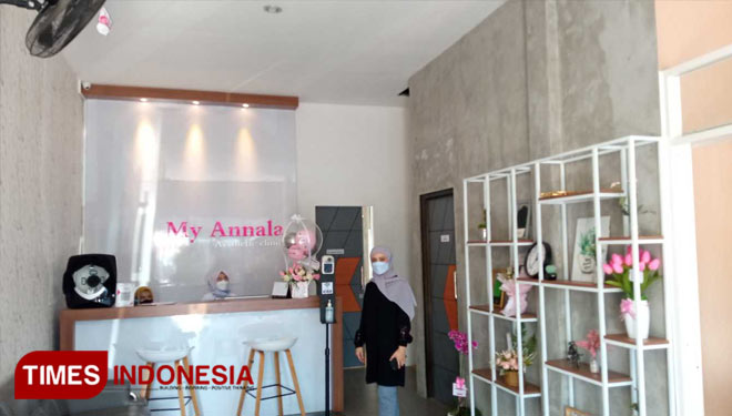 Anggota HIPMI Kabupaten Malang, Nusrotillah pemilik kecantikan My Annala Aesthetic Clinic. (Foto : Binar Gumilang/TIMES Indonesia).