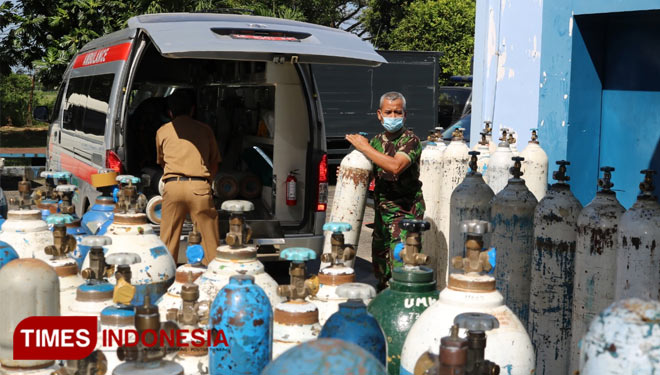 Pazam 732 Lanud Iswahjudi Magetan Pasok Tabung Oksigen ke Faskes Rujukan Covid-19