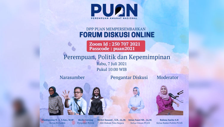 Leaflet Forum Diskusi Online. (FOTO: PUAN for TIMES Indonesia)
