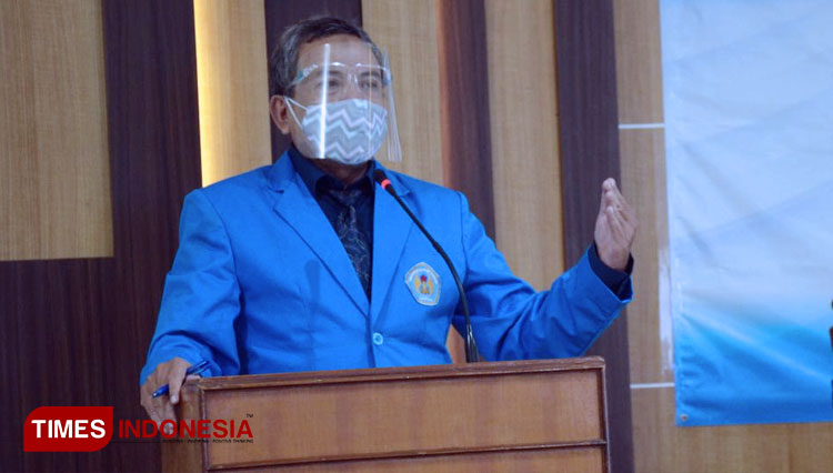 Penyampaian visi misi dan program kerja Calon Rektor Unipma Madiun nomor urut 1, Dr. Ibadullah Malawi. (Foto Humas UNIPMA for Times Indonesia)