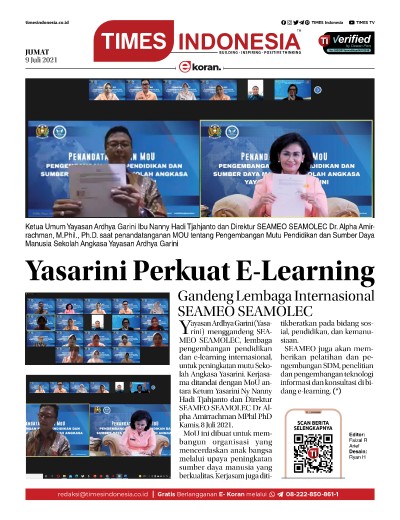 Edisi Jumat, 9 Juli 2021: E-Koran, Bacaan Positif Masyarakat 5.0