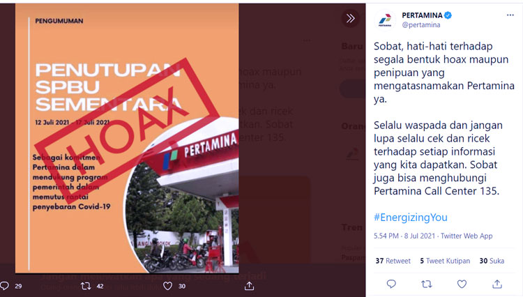 cek fakta SPBU Tutup 3