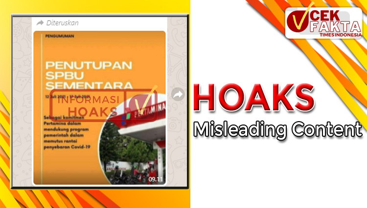 Poster tentang penutupan SPBU selama PPKM Darurat pada 12 Juli - 17 Juli 2021.