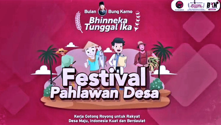 Launching Festival Pahlawan Desa PDI Perjuangan secara virtual dari Jakarta. (FOTO: PDI Perjuangan)