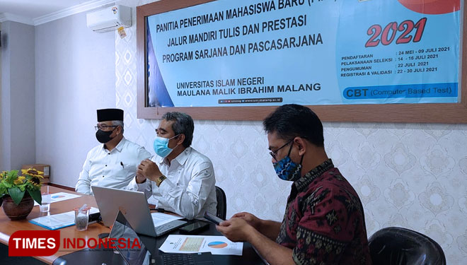 Suasana simulasi ujian jalur mandiri tahun 2021 yang digelar oleh UIN Maliki Malang. (Foto: Nadira Rahmasari/TIMES Indonesia)