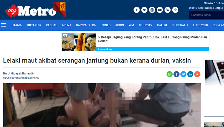 cek fakta Makan Durian Setelah Vaksin 4