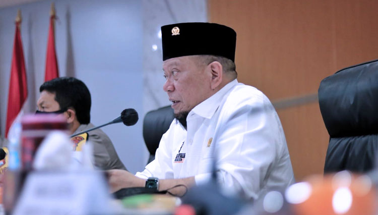 Ketua DPD RI AA LaNyalla Mahmud Mattalitti di kompleks Parlemen, Senayan, Jakarta. (FOTO: DPD RI)