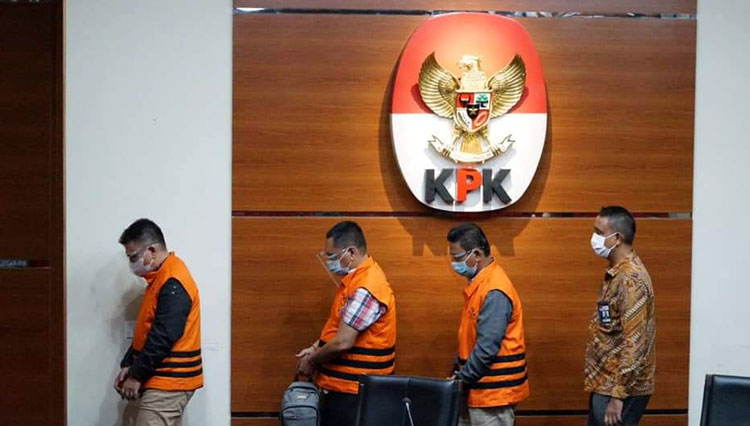 KPK RI saat konferensi pers soal tidak pidana korupsi di gedung Merah Putih, Jakarta. (FOTO: KPK RI)