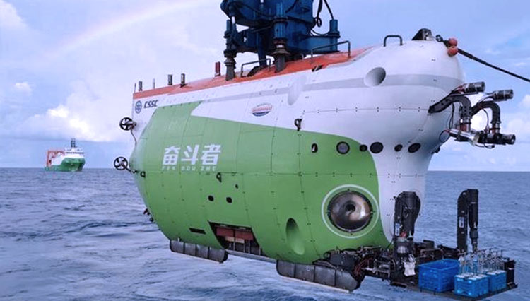 Kapal selam berawak Strever untuk penelitian laut dalam milik China yang lulus evaluasi kinerja komprehensif hari Minggu kemarin. (FOTO:Global Times/Xinhua)