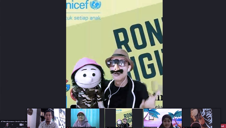 Jurnalis Sahabat Anak bersama UNICEF Indonesia mengelar Ronda Digital, Senin (19/7/2021). (FOTO: Tangkapan Layar)