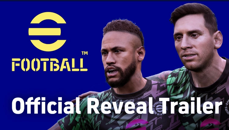eFootball menampilkan Neymar dan Messi dalam salah satu materi promosinya. (Grafis: Konami)