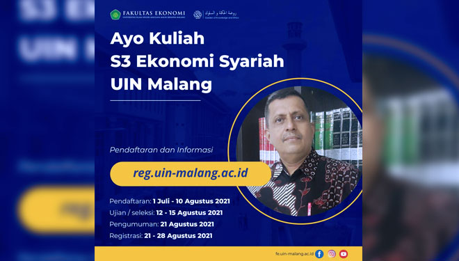 Pamflet pendaftaran S3 Ekonomi Syariah UIN Maliki Malang. (Foto: Salim Al Idrus For TIMES Indonesia)