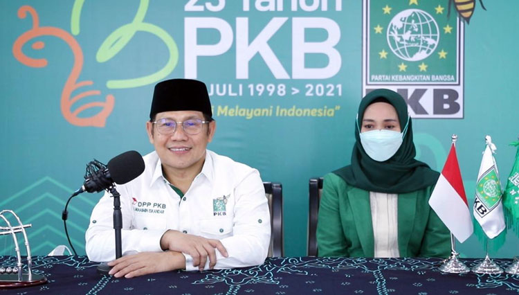Ketua Umum Partai Kebangkitan Bangsa (PKB), Abdul Muhaimin Iskandar saat menyampaikan pidato secara virtual. (Foto: Dok PKB) 