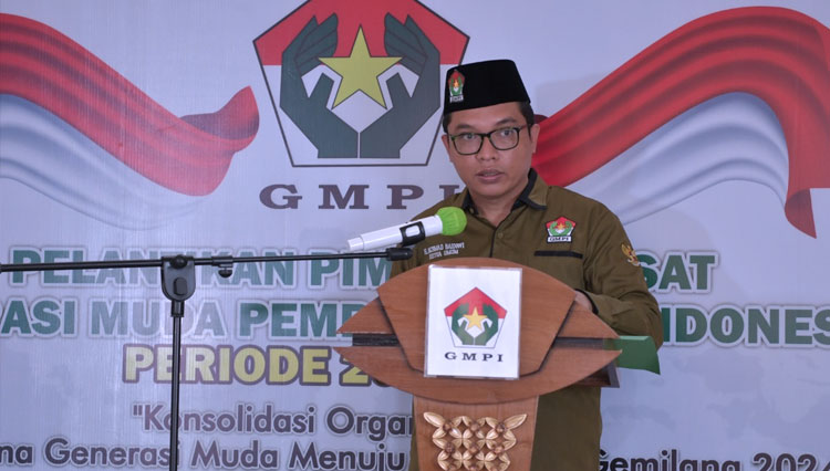 Ketua Umum Pengurus Pusat Generasi Muda Pembangunan Indonesia (PP GMPI), Achmad Baidowi saat menyampaikan sambutannya (Foto: Dokumen/PPP)