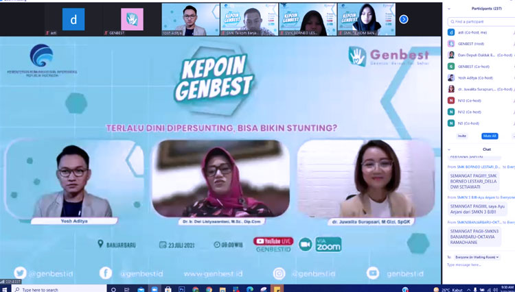 Webinar Kepoin GenBest di Banjarbaru. (foto: screenshot)