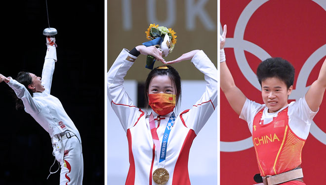 Inilah tiga atlet China yang meraih medali emas dimulai pagi, sore dan malam hari pada hari Sabtu (24/7/2021).(FOTO :Global Times)