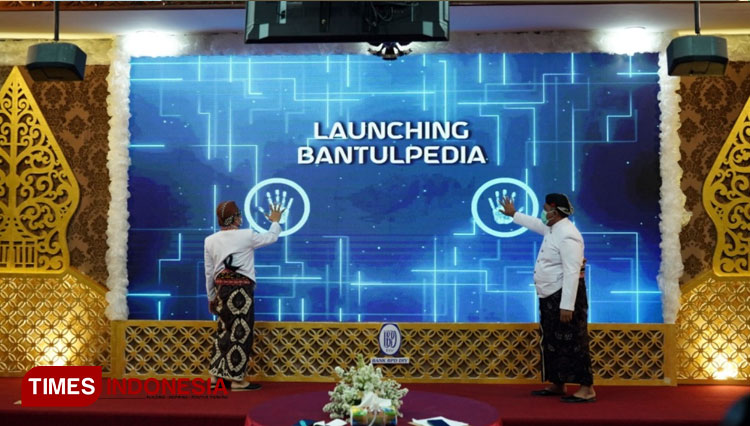 Bupati Bantul Abdul Halim Muslih saat melauching Aplikasi Bantulpedia. (FOTO: Pemkab Bantul for TIMES Indonesia)