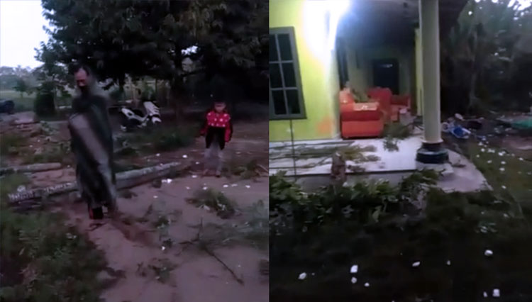 Video Viral! Sekelompok Orang Misterius Hancurkan Halaman Rumah Warga di Banyuwangi