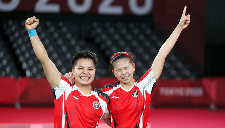 Pasangan ganda putri Indonesia Greysia/Apriyani di Olimpiade Tokyo 2020 (Sumber foto: BWF)
