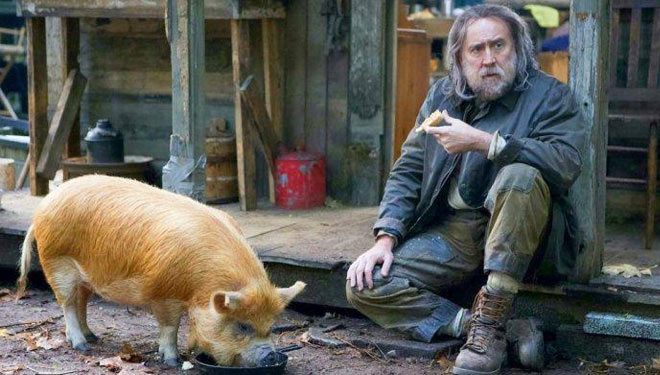 Salah satu adegan Rob (Nicolas Cage) bersama babi kesayangannya. (imdb)