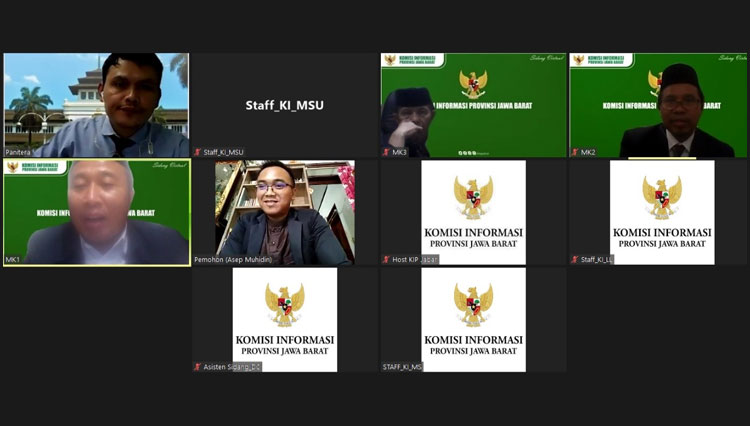 Komisi Informasi Jawa Barat menggelar sidang daring Penyelesaian Sengketa Informasi (PSI). (Foto: KI Jabar)