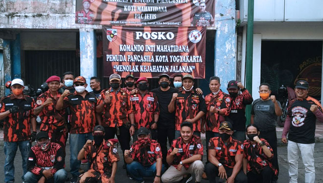 Komando Inti Mahatidana Pemuda Pancasila (PP) Kota Yogyakarta membentuk posko pengaduan korban pelaku kriminal jalanan, Kamis (5/8/2021). (FOTO: Dok. Affan for TIMES Indonesia)