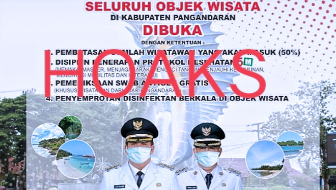 Pamplet sanggahan Humas Pemkab Pangandaran terkait hoax wisata dibuka (Foto: HUMAS Pemkab Pangandaran)