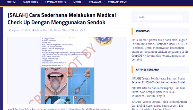 cek fakta Cek Kesehatan sendok 6