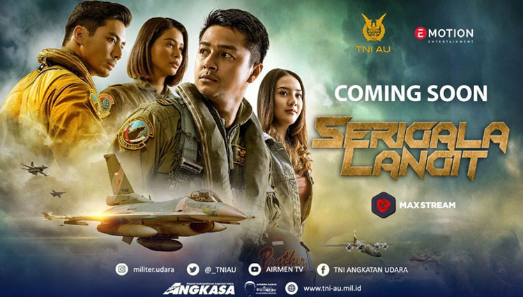 Infografis Film Serigala Langit yang akan segera tayang di Max Stream dan grand launching pada 15 Agustus 2021 mendatang. (Foto: Twitter TNI AU)