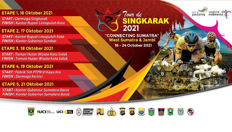 Flyer jadwal dan rute Tour de Singkarak (TdS) 2021. (Foto: FB Tour de Singkarak 2021 Official)