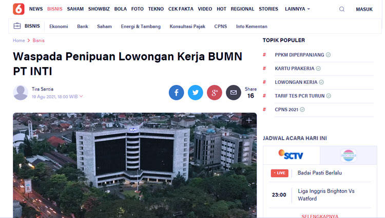 cek fakta pt inti 4