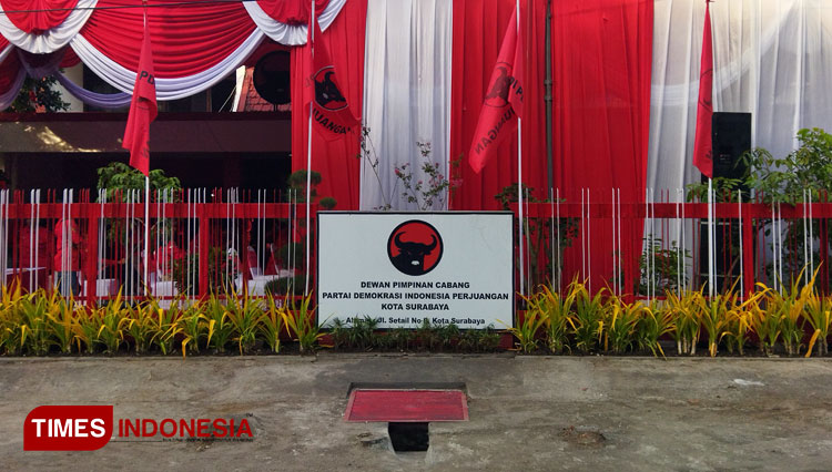 Kantor DPC PDIP Surabaya yang baru diresmikan Ketum Megawati pada Senin (23/8/2021). (FOTO: Ammar Ramzi/Times Indonesia)