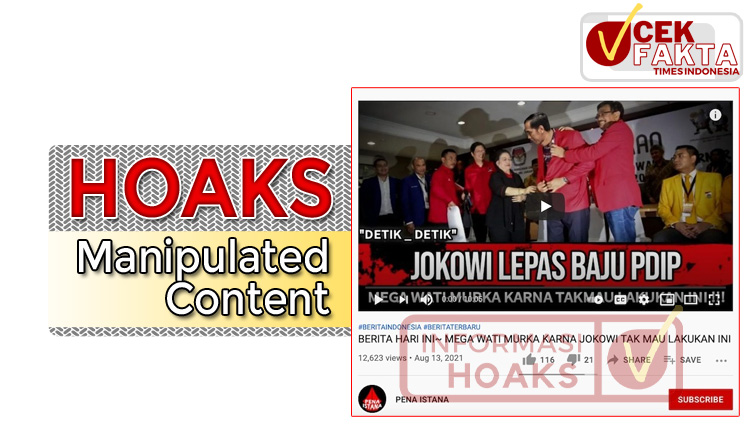 [CEK FAKTA] Salah! Video Jokowi Lepas Jas Merah PDIP, Megawati Murka