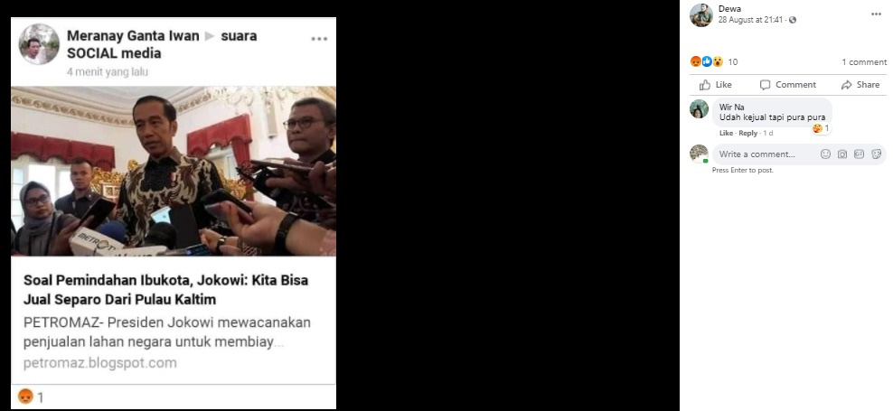 cek fakta jokowi menjual separuh kaltim