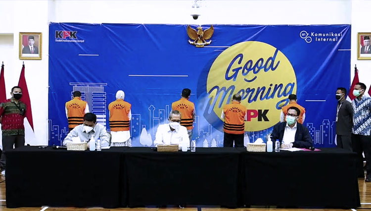 KPK RI saat melakukan Konferensi pers di Jakarta. (FOTO: Tangkapan layar)