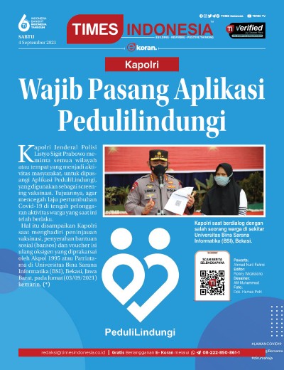 Edisi Sabtu, 4 September 2021: E-Koran, Bacaan Positif Masyarakat 5.0