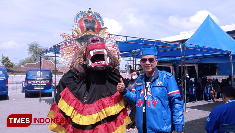 Seni Jaranan Buto Meriahkan Vaksinasi Partai Demokrat Banyuwangi