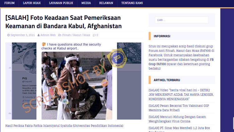 cek fakta Pemeriksaan Keamanan Bandara Kabul Afghanistan 4