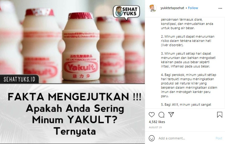 cek fakta yakult 2