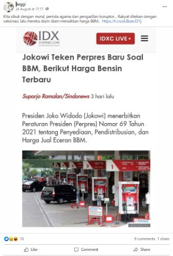 cek fakta kenaikan harga bbm