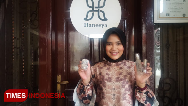 dr. Sheila Soraya, pemilik Haneeya skincare yang merupakan brand skin care lokal BPOM pertama di Jember (Foto: Siti Nur Faizah/TIMES Indonesia)