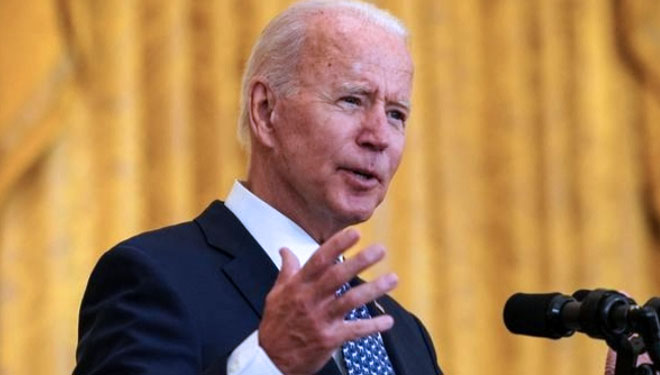 Presiden AS Joe Biden memberikan sambutan untuk menghormati serikat pekerja di Ruang Timur di Gedung Putih di Washington, AS, 8 September 2021.(FOTO: Reuters)
