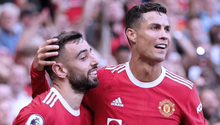 Mega Bintang Sepak Bola Dunia, Cristiano Ronaldo saat merayakan golnya (foto: Instagram/Manchester United)