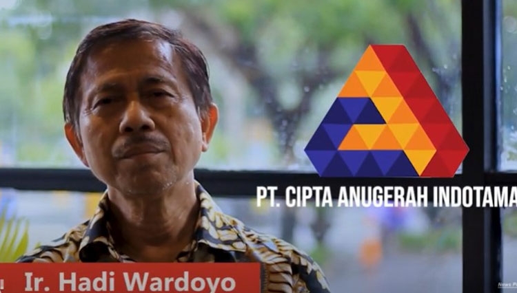 Direktur PT CAI, Ir Hadi Wardoyo menjelaskan PT Cipta Anugerah Indotama (CAI) satu-satunya pemegang hak pondasi konstruksi jaring rusuk beton pasak vertical. (PT CAI for TIMES Indonesia)