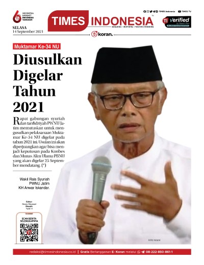 Edisi Selasa, 14 September 2021: E-Koran, Bacaan Positif Masyarakat 5.0	