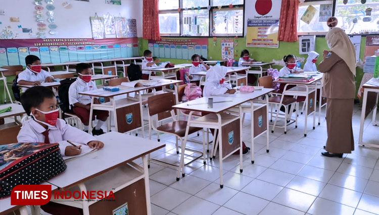 Perluasan uji coba pembelajaran tatap muka. (FOTO: Samsul Akbar for TIMES Indonesia)