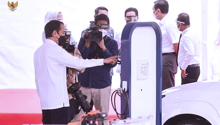 presiden jokowi groundbreaking Pabrik Industri Baterai Kendaraan Listrik 2