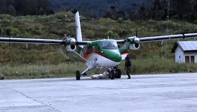Pesawat Rimbun Air PK OTW yang sempat hilang kontak kini sudah ditemukan. (FOTO: SINDOnews)